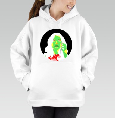 Яркая женщина разговаривает по телефону в кислотных цветах - Магазин футболок meningit - Дизайнерские принты