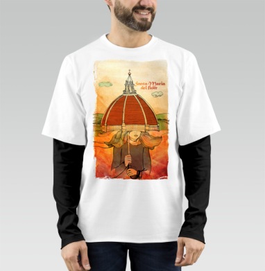 Уютная женщина под куполом Santa Maria del Fiore / Святая Мария Цветочная, Футболка мужская лонгслив OneOne