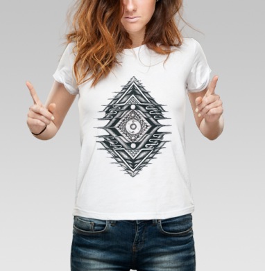 CONE / Конус, Футболка женская белая 180гр