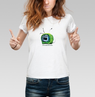 Green TV / Зеленое ТВ, Футболка женская белая 180гр