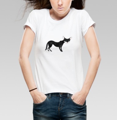 Istambul cat / Стамбульский кот, Футболка женская белая 180гр