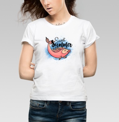 SweetSummer / СладкоеЛето, Футболка женская белая 180гр