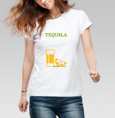 Яркий минималистичный плакат TEQUILA с мексиканским стилем - Магазин футболок klevcov - Дизайнерские принты
