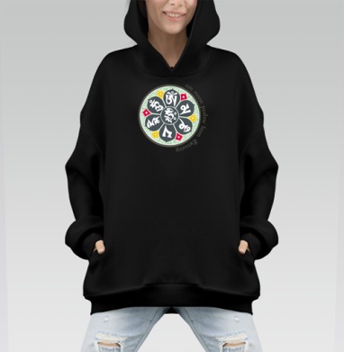Мандала буддизм магия древний артефакт - Hoodie Mono, черная, оверсайз, утепленная, страница 7