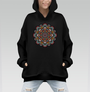 Моя мандала - Hoodie Mono, черная, оверсайз, утепленная, страница 5