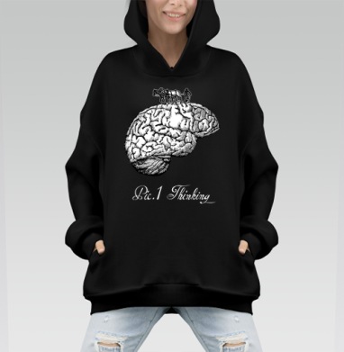 Сурреалистичная метафора мышления человека – Рис 1 Мышление - Hoodie Mono, черная, оверсайз, утепленная, страница 7