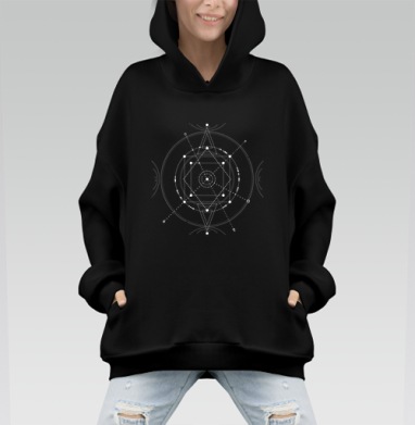 Тайный код мироздания - Hoodie Mono, черная, оверсайз, утепленная, страница 3