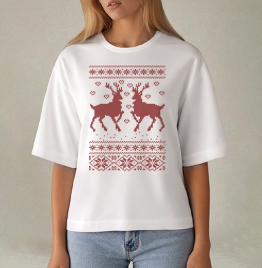 Пара оленей, Футболка женская оверсайз Mido
