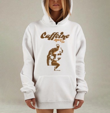 Caffeine mania/Кофеиномания минимализм ретро плакат с силуэтами бариста и чашки - Купить Товары с принтом 
