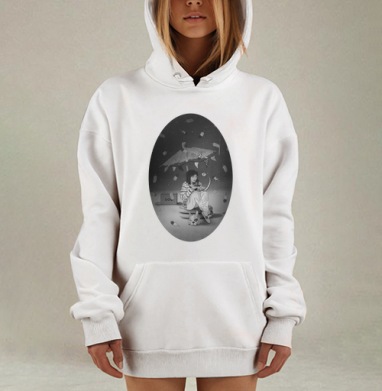 Чаепитие на луне, Hoodie Mjhigh Dig, оверсайз, утепленная