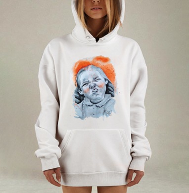 Милая девочка с кривлянием и радужными акцентами, Hoodie Mjhigh Dig, оверсайз, утепленная