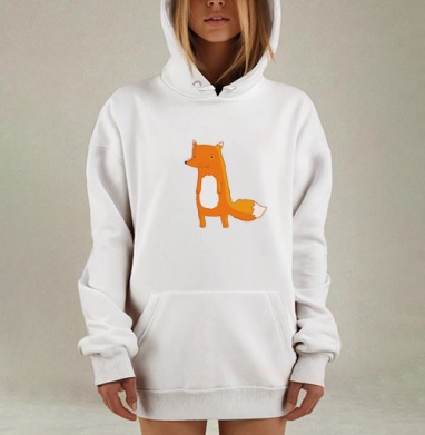 Яркая иллюстрация дружелюбного оранжевого лиса, Hoodie Mjhigh Dig, оверсайз, утепленная