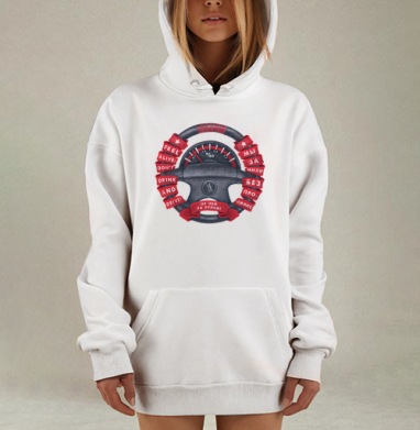 Плакат «Не пей за рулём — чувствуй себя живым!», Hoodie Mjhigh Dig, оверсайз, утепленная