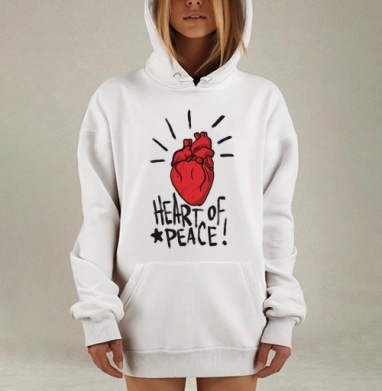 Сердце Мира в Ярких Красных Оттенках, Hoodie Mjhigh Dig, оверсайз, утепленная