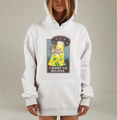 I want to believe, Hoodie Mjhigh Dig, оверсайз, утепленная