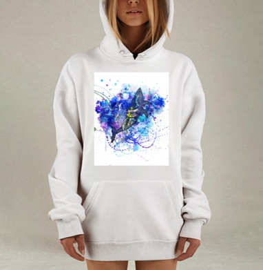 Кит и маяк, Hoodie Mjhigh Dig, оверсайз, утепленная