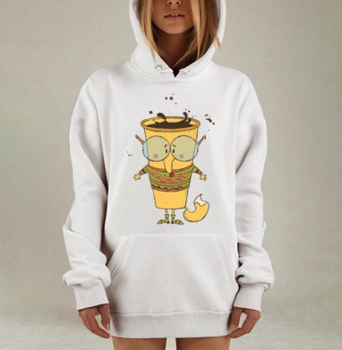 Кофе-лис, мудрец, Hoodie Mjhigh Dig, оверсайз, утепленная