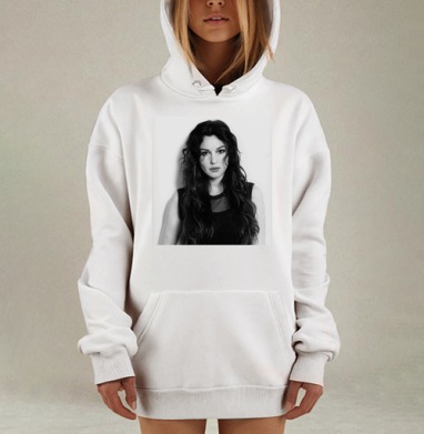 Моника Белучи портрет, Hoodie Mjhigh Dig, оверсайз, утепленная