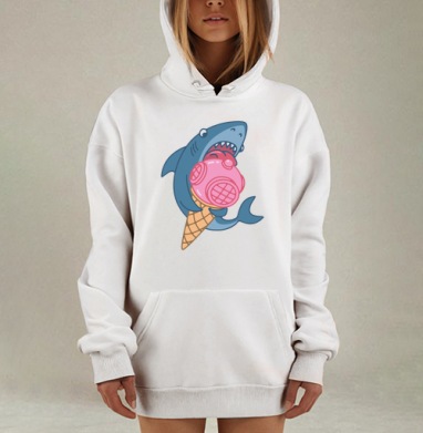 Морской десерт, Hoodie Mjhigh Dig, оверсайз, утепленная