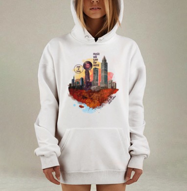 Techno Businessman Music will save the world / Техно бизнесмен style of living, Hoodie Mjhigh Dig, оверсайз, утепленная