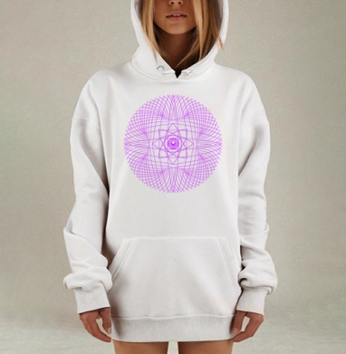 Генеративная мандала в стиле сакральной геометрии, Hoodie Mjhigh Dig, оверсайз, утепленная