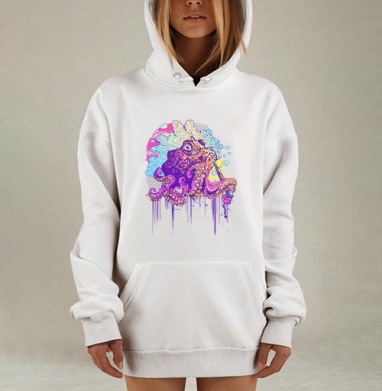 Крутой осьминог в солнечных очках с вейпом, Hoodie Mjhigh Dig, оверсайз, утепленная