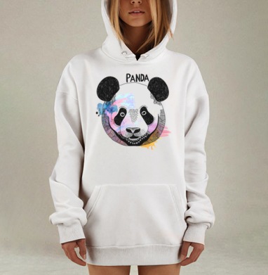 Панда. графика, Hoodie Mjhigh Dig, оверсайз, утепленная