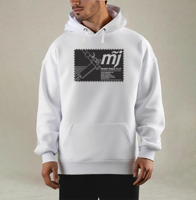 Стилизованный автомат Калашникова с логотипом MJ и надписями READY MADE Stuff, Толстовка Mjhigh, утепленная