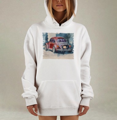 Ретро букаш, Hoodie Mjhigh Dig, оверсайз, утепленная