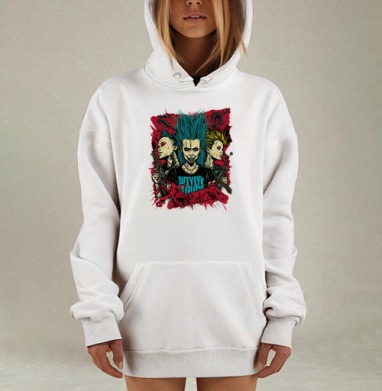 Футболка «WLYLYY» в стиле панк-рок и постапокалипсиса, Hoodie Mjhigh Dig, оверсайз, утепленная