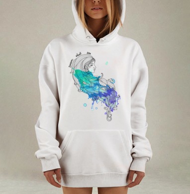 Sea, Hoodie Mjhigh Dig, оверсайз, утепленная