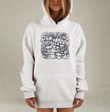 Семейка грибов, Hoodie Mjhigh Dig, оверсайз, утепленная