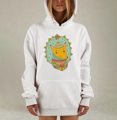 Сладкоежка мистер лис, Hoodie Mjhigh Dig, оверсайз, утепленная
