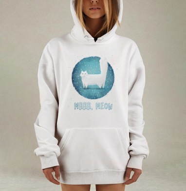 Снежный кот, Hoodie Mjhigh Dig, оверсайз, утепленная