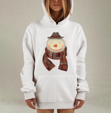 Снеговик, Hoodie Mjhigh Dig, оверсайз, утепленная