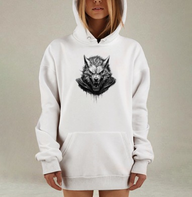 Тёмный оборотень, Hoodie Mjhigh Dig, оверсайз, утепленная