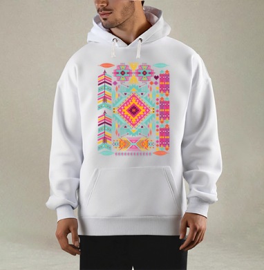 Trendy tribal ornament, Толстовка Mjhigh, утепленная