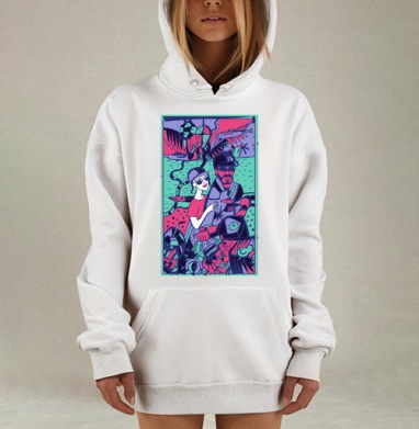 В приключение, Hoodie Mjhigh Dig, оверсайз, утепленная