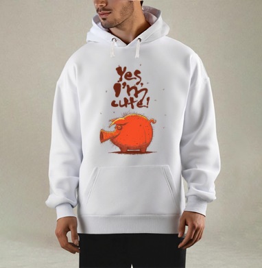 Ироничная и самоуверенная свинья милая Yes Im Cute, Толстовка Mjhigh, утепленная