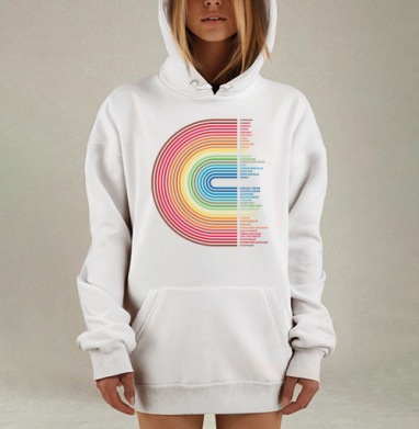 Rainbow Gradient Colors – Радужный Градиент Цветов, Hoodie Mjhigh Dig, оверсайз, утепленная