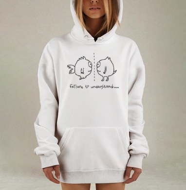 Контрастные антропоморфные существа препятствие взаимопониманию failure to understand, Hoodie Mjhigh Dig, оверсайз, утепленная
