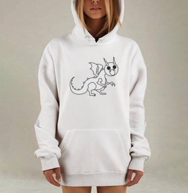 Мартел Дракон, Hoodie Mjhigh Dig, оверсайз, утепленная