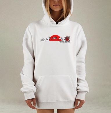 Pixel bunny, Hoodie Mjhigh Dig, оверсайз, утепленная