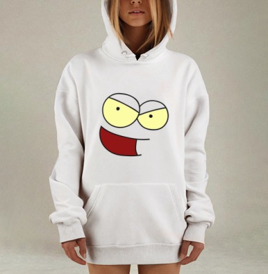 Лицо с хитрой улыбкой серый фон, Hoodie Mjhigh Dig, оверсайз, утепленная