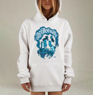 Ироничная сюрреалистическая сцена одержимости носами / Surreal I LOVE NOSES, Hoodie Mjhigh Dig, оверсайз, утепленная