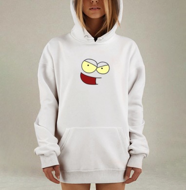 Хитрое лицо с насмешливой улыбкой и весёлым настроением, Hoodie Mjhigh Dig, оверсайз, утепленная