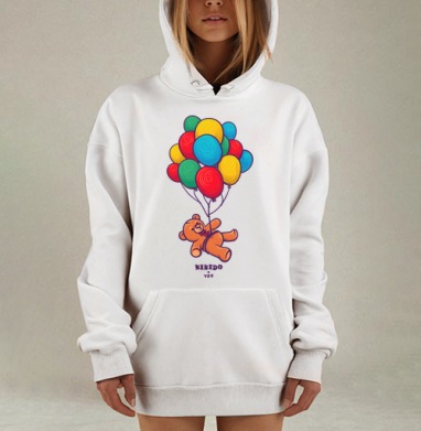 Воздушные шары детские, Hoodie Mjhigh Dig, оверсайз, утепленная