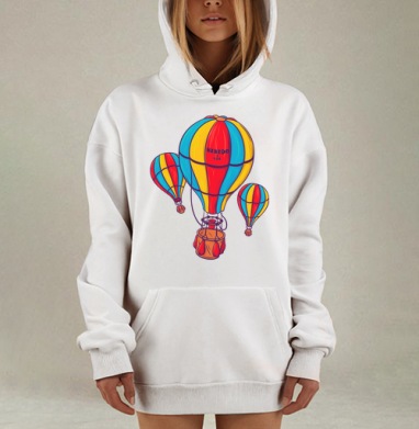Воздушные шары взрослые, Hoodie Mjhigh Dig, оверсайз, утепленная