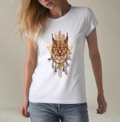 Рысь в геометрии с ловцом снов – символ силы и защиты - Steshnikova shop