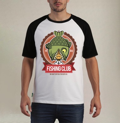 Fishing Club - Футболка мужская REGULAR реглан бел/черный, страница 17